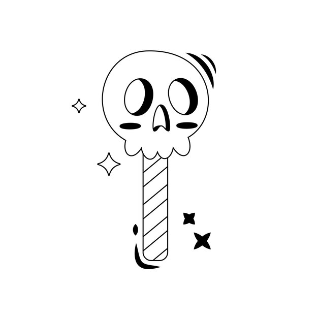 Elementos de dibujos animados de Halloween Candy Line art