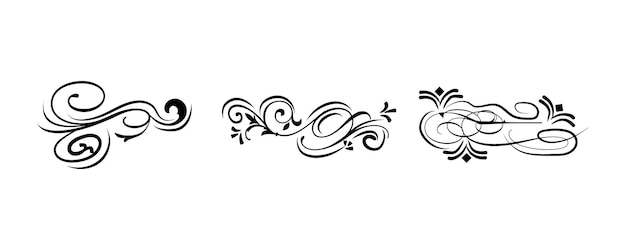 elementos de diseño caligráfico y ornamentos caligráficos