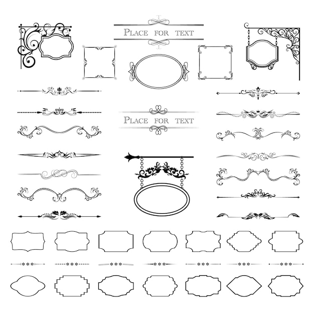 Vector elementos de diseño caligráfico.