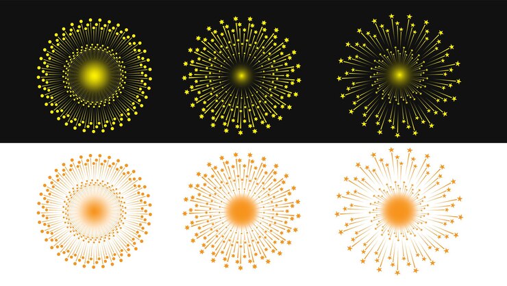 Vector elementos de diseño de celebración de fuegos artificiales para hacer diseños de iluminación vectores e ilustraciones 2