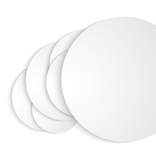 Elementos de diseño circular papel cortado sobre fondo blanco aislado06