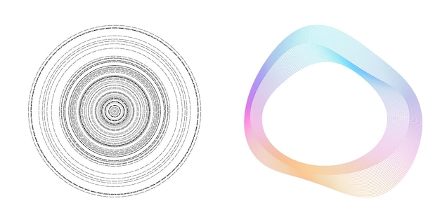 Elementos de diseño Círculo de anillo borde de marco elegante Elemento de logotipo circular abstracto sobre fondo blanco aislado Arte creativo Ilustración vectorial EPS 10 digital para promoción de nuevos productos