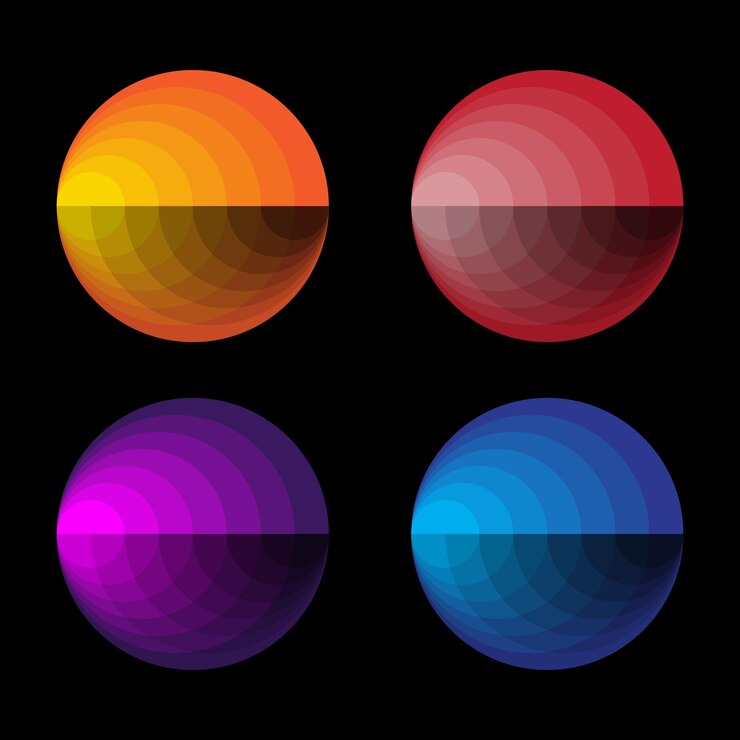 Vector elementos de diseño de círculo brillante con ilustración vectorial de efecto de resaltado
