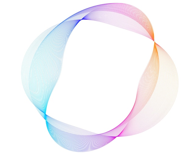 Elementos de diseño del círculo Onda de muchas líneas anillo del círculo rayas onduladas verticales abstractas en fondo blanco aisladas Ilustración vectorial EPS 10
