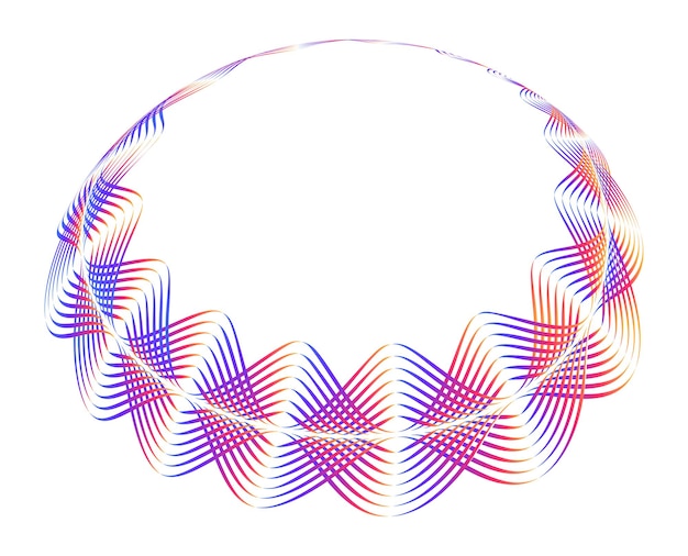 elementos de diseño círculo onda de muchas líneas púrpuras anillo de círculo rayas onduladas verticales abstractas en fondo blanco aisladas ilustración vectorial EPS 10