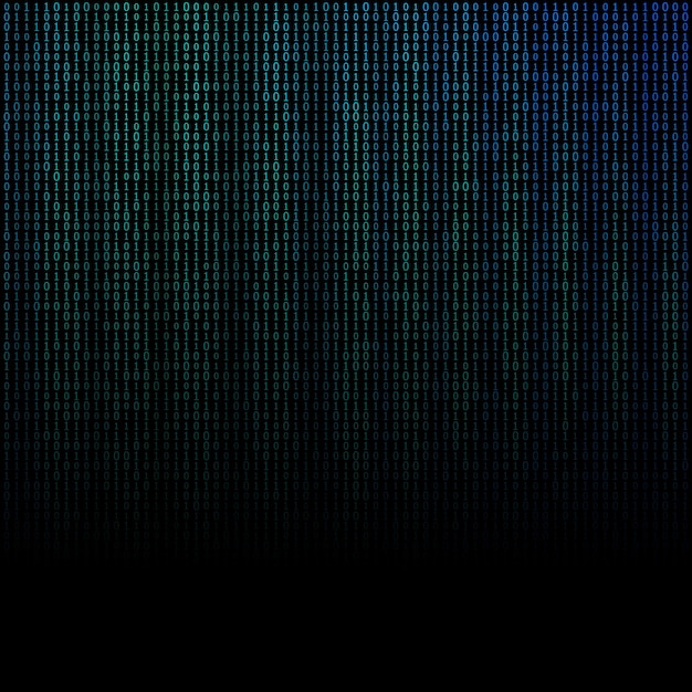 Elementos de diseño Código de computadora binario patrón de semitonos fondo oscuro Vector ilustración eps 10 marco con textura de criptografía de datos digitales para algoritmo de red electrónica de tecnología