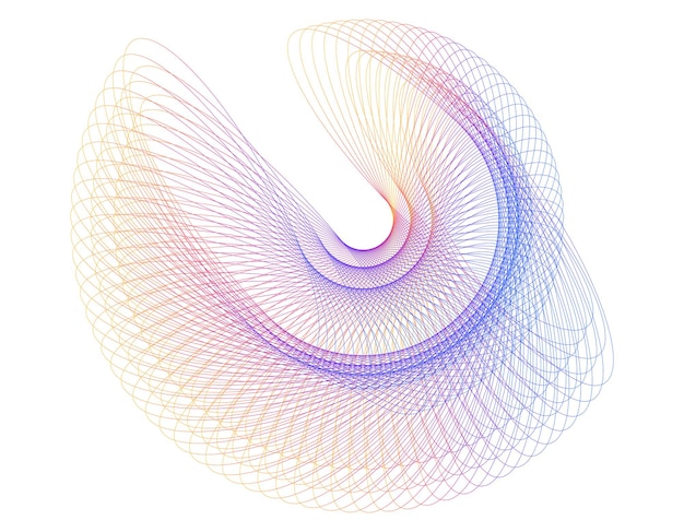 Elementos de diseño de color onda de muchas líneas brillantes círculo abstracto brillo forma ondulada sobre fondo blanco aislado línea creativa ilustración vectorial EPS 10 estilo art déco para invitación de boda