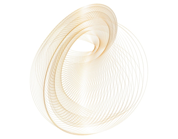 Elementos de diseño color onda de muchas líneas brillantes círculo abstracto brillo forma ondulada sobre fondo blanco aislado oro línea creativa ilustración vectorial EPS 10 estilo art déco para invitación de boda