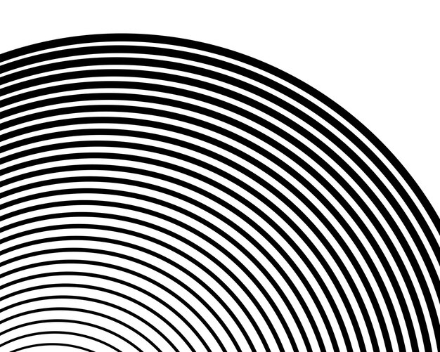 Elementos de diseño Curvo muchas rachas Elemento de logotipo circular abstracto sobre fondo blanco aislado Arte de banda creativa Ilustración vectorial EPS 10 digital para promoción de nuevos productos