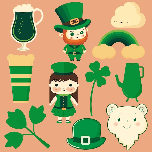 Elementos de diseño del día de San Patricio