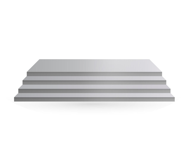Elementos de diseño Diseño de ilustración realista de escaleras blancas con sombra sobre fondo transparente Soporte 3D en una mesa limpia y aislada en blanco Ilustración vectorial EPS 10 para presentación promocional