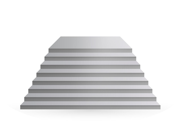 Elementos de diseño Diseño de ilustración realista de escaleras blancas con sombra sobre fondo transparente Soporte 3D en una mesa limpia y aislada en blanco Ilustración vectorial EPS 10 para presentación promocional