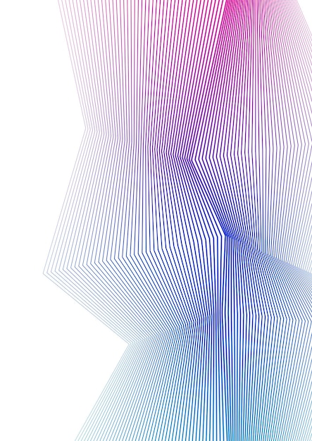 Elementos de diseño Esquinas afiladas curvas muchas rayas Rayas rotas verticales abstractas sobre fondo blanco aislado Arte de banda creativa Ilustración vectorial EPS 10 Líneas negras creadas con la herramienta Mezclar