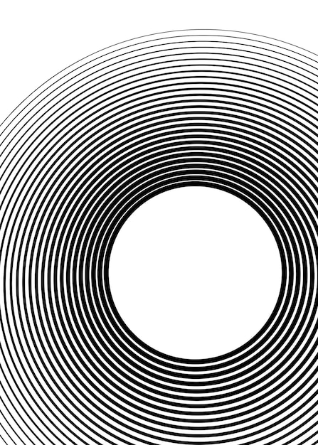 Elementos de diseño Esquinas afiladas curvas muchas rayas Rayas rotas verticales abstractas sobre fondo blanco aislado Arte de banda creativa Ilustración vectorial EPS 10 Líneas negras creadas con la herramienta Mezclar