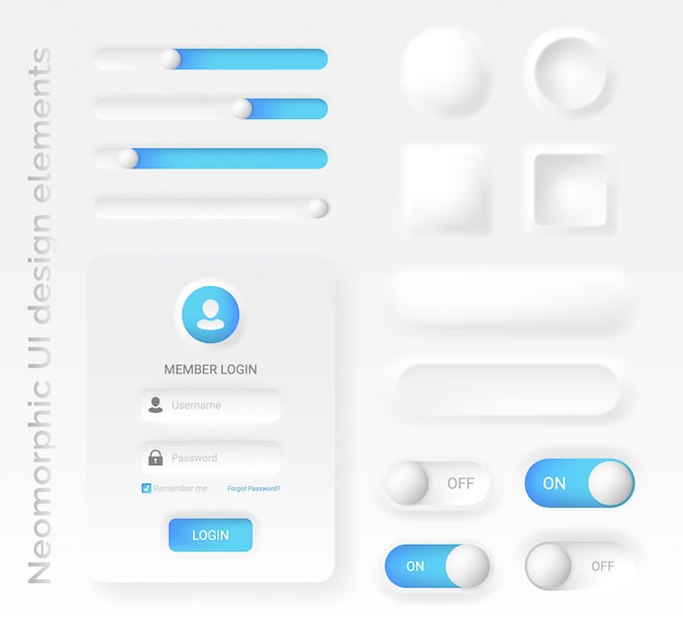 Vector elementos de diseño de estilo neomorfo o neomorfismo,