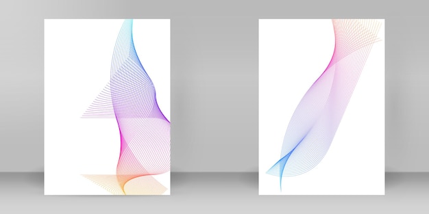 Elementos de diseño de folletos publicitarios Líneas abstractas ondas elemento sobre fondo blanco aislado Ilustración vectorial EPS 10 para plantilla folleto formato A4 diseño folleto tarjeta de menú de cafetería