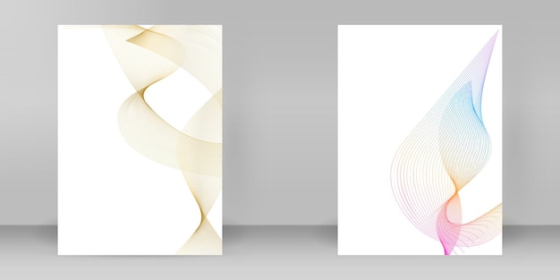 Elementos de diseño de folletos publicitarios Líneas abstractas ondas elemento sobre fondo blanco aislado Ilustración vectorial EPS 10 para plantilla folleto formato A4 diseño folleto tarjeta de menú de cafetería