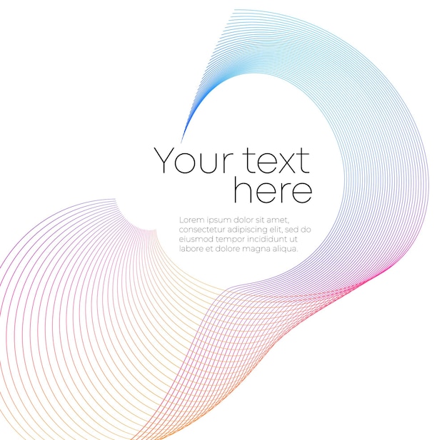Elementos de diseño en fondo blanco plantilla de diseño aislada para texto Arte creativo Rayas onduladas abstractas Líneas de colores creadas usando Blend Tool Vector página de portada del informe