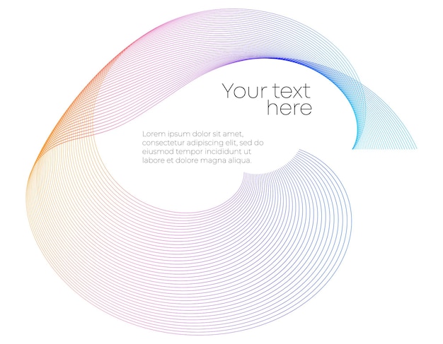 Elementos de diseño en fondo blanco plantilla de diseño aislada para texto Arte creativo Rayas onduladas abstractas Líneas de colores creadas usando Blend Tool Vector página de portada del informe