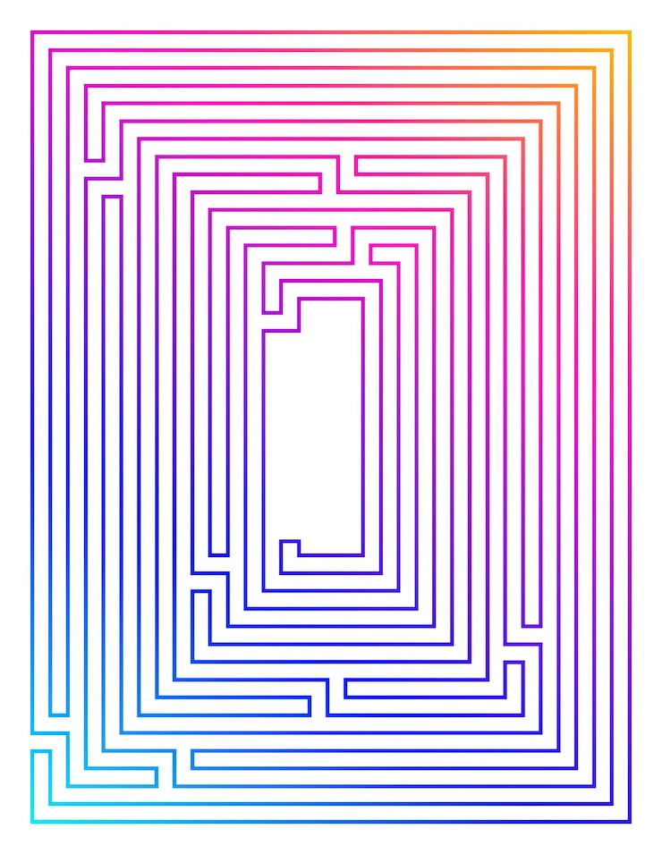 Vector elementos de diseño de fondo vectorial abstracto textura de mosaico de laberinto cubierta para libro sobre psicología resolución de problemas creativos estudio de pensamiento lógico relaciones humanas juego de laberinto circular con símbolo de ojo de cerradura
