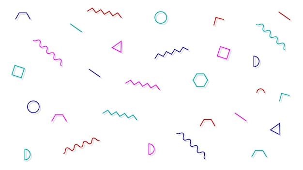 Elementos de diseño de formas básicas abstractas y coloridas aislados en el fondo