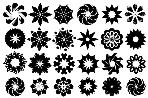 Elementos de diseño geométrico floral