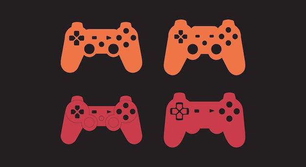 Elementos de diseño gráfico de símbolos de gamepad y joystick