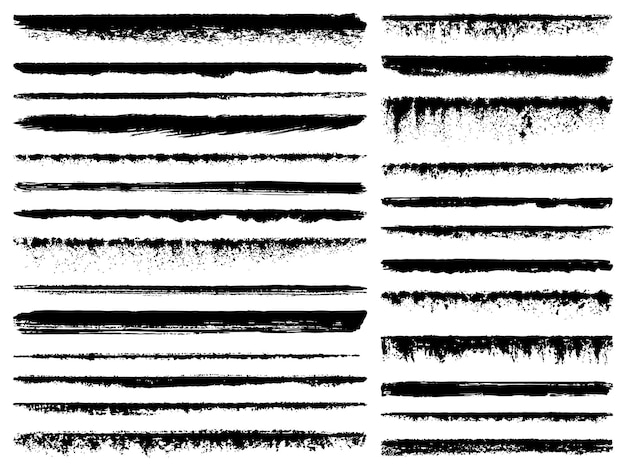 Elementos de diseño de grunge horizontal Conjunto de bordes de textura de vector