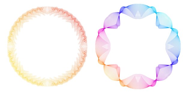 Elementos de diseño guilloche Color suave del arco iris Líneas poligonales de fondo lineal Capa protectora para la plantilla de billetes, diplomas y certificados Ilustración vectorial EPS 10