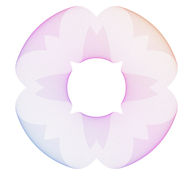 Vector elementos de diseño guilloche color suave del arco iris líneas poligonales de fondo lineal capa protectora para la plantilla de billetes, diplomas y certificados ilustración vectorial eps 10