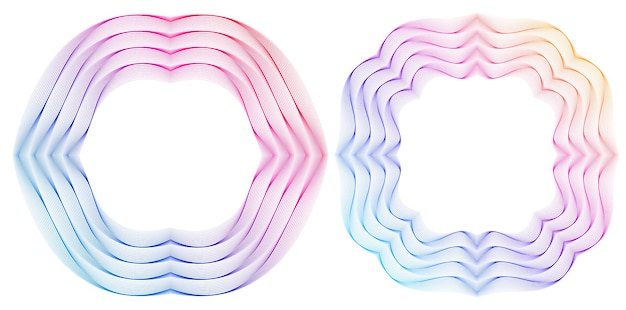 Elementos de diseño guilloche Color suave del arco iris Líneas poligonales de fondo lineal Capa protectora para la plantilla de billetes, diplomas y certificados Ilustración vectorial EPS 10