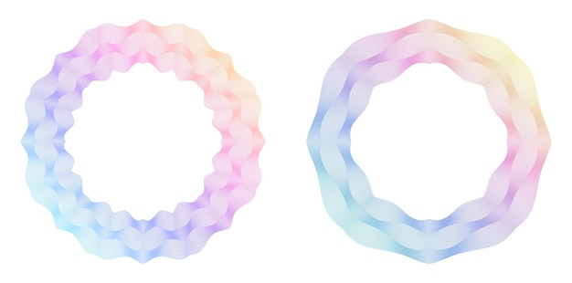 Elementos de diseño guilloche Color suave del arco iris Líneas poligonales de fondo lineal Capa protectora para la plantilla de billetes, diplomas y certificados Ilustración vectorial EPS 10