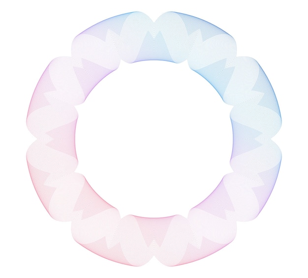 Elementos de diseño guilloche Color suave del arco iris Líneas poligonales de fondo lineal Capa protectora para la plantilla de billetes, diplomas y certificados Ilustración vectorial EPS 10