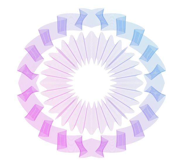 Elementos de diseño guilloche Color suave del arco iris Líneas poligonales de fondo lineal Capa protectora para la plantilla de billetes, diplomas y certificados Ilustración vectorial EPS 10