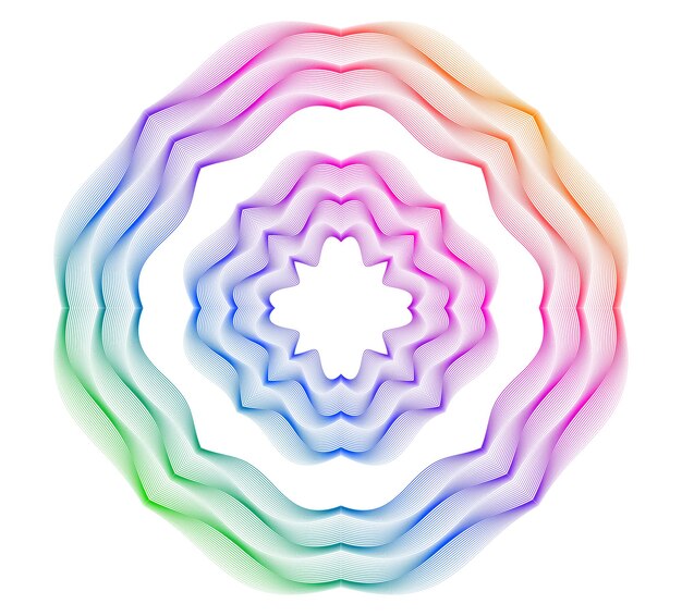 Elementos de diseño guilloche Color suave del arco iris Líneas poligonales de fondo lineal Capa protectora para la plantilla de billetes, diplomas y certificados Ilustración vectorial EPS 10