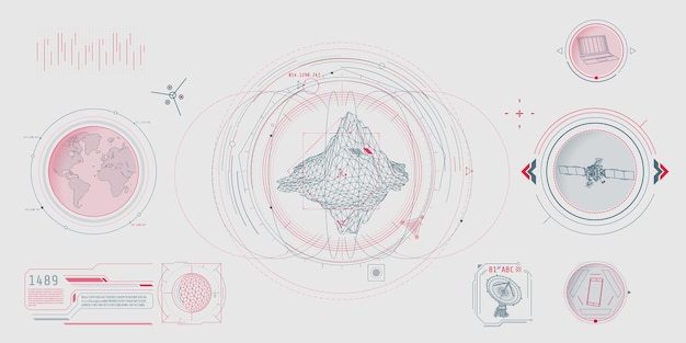 Elementos de diseño para infografía de big data.