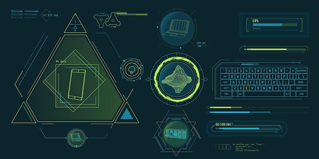 Elementos de diseño para infografía de big data.