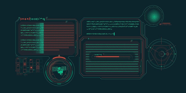 Elementos de diseño para infografía de comunicación de ciencia ficción.