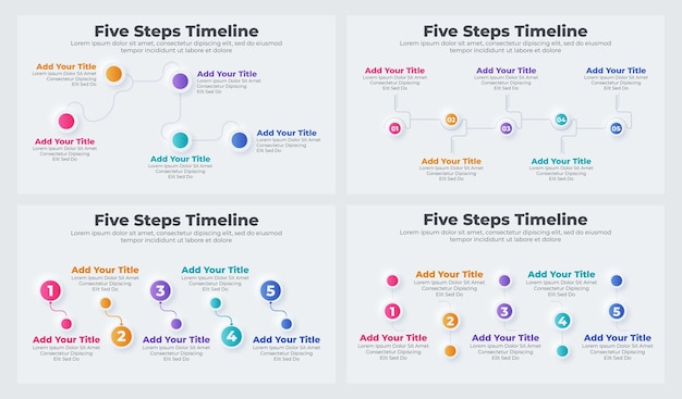 Vector elementos de diseño de infografía de línea de tiempo de negocios