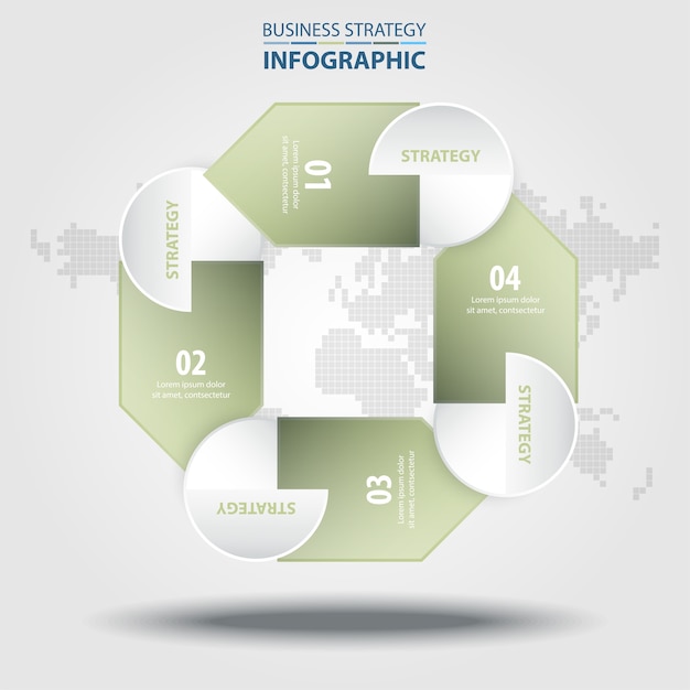 Elementos de diseño de infografías de negocios tono de color gris verde