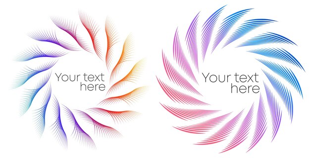 Elementos de diseño Líneas de arco iris relucientes de onda Signo ondulado de brillo abstracto en fondo blanco aislado Efecto de brillo de malla de pincel arte de línea creativo Ilustración vectorial EPS 10 para página de marco de banner
