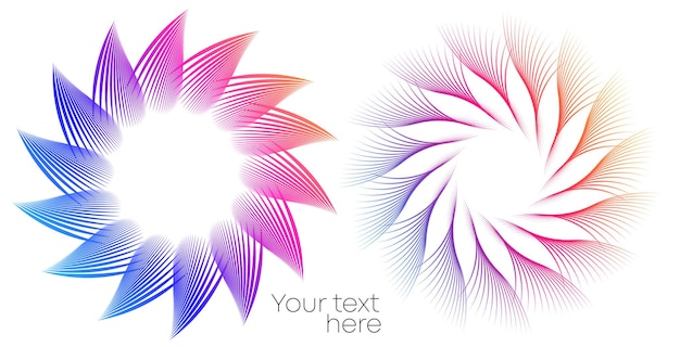 Elementos de diseño Líneas de arco iris relucientes de onda Signo ondulado de brillo abstracto en fondo blanco aislado Efecto de brillo de malla de pincel arte de línea creativo Ilustración vectorial EPS 10 para página de marco de banner