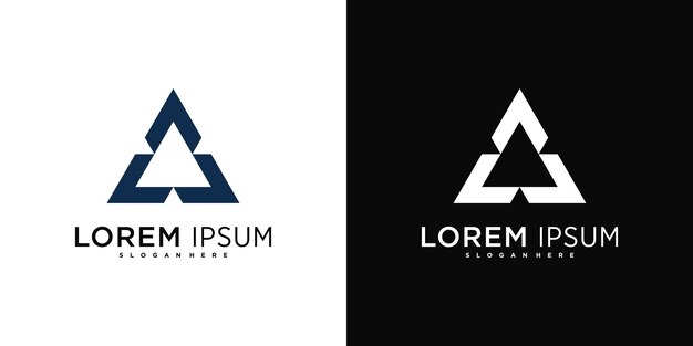 Elementos de diseño del logotipo de la empresa triángulo abstracto Vector Premium