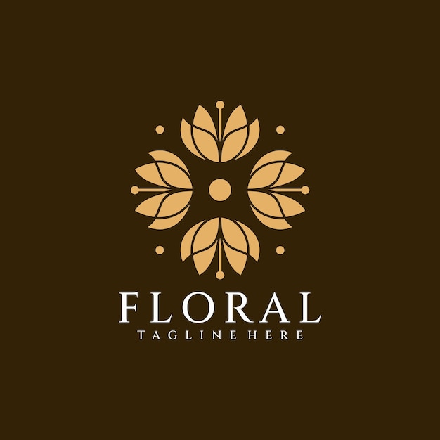 Elementos de diseño de logotipo de flores de decoración de spa de salón floral de belleza