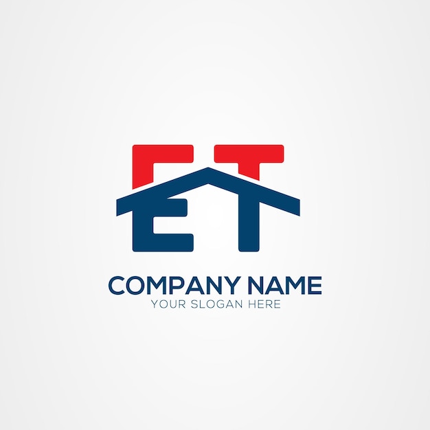 Elementos de diseño del logotipo de las letras modernas creativas ET o TE