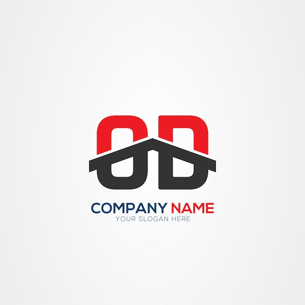 Elementos de diseño del logotipo de las letras modernas creativas OD o DO