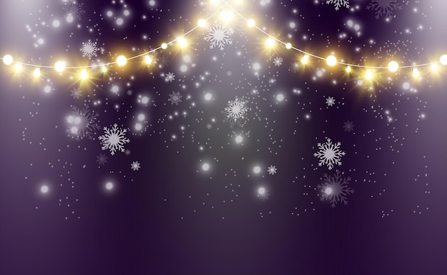 Elementos de diseño de luces hermosas brillantes de Navidad Luces brillantes para el diseño del coche de felicitación de Navidad