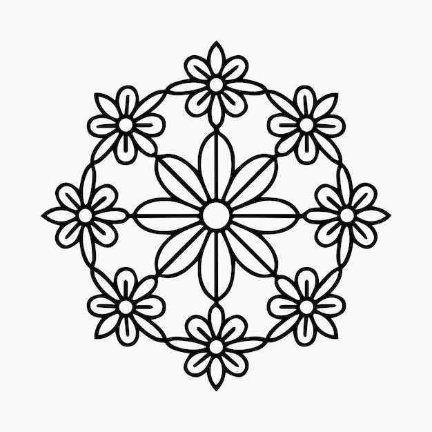 elementos de diseño de mandala de flores vector