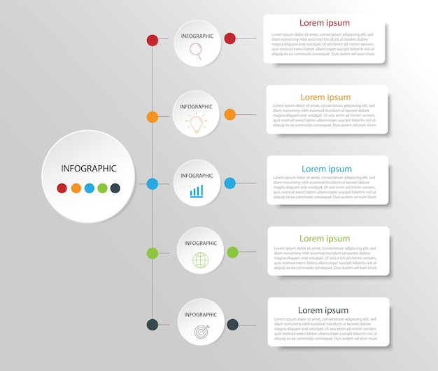 Elementos de diseño moderno para negocios infografía multicolor.