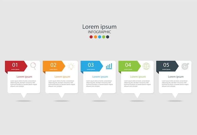 Vector elementos de diseño moderno para negocios infografía multicolor